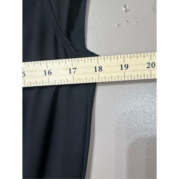 NWOT Albion Going Places Nylon Dress Black Cap Sleeves Drawstring Waist Women's - Picture 10 of 14